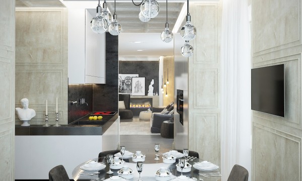 طراحی داخلی آپارتمان کلاسیک،دکوراسیون داخلی آپارتمان نئوکلاسیک