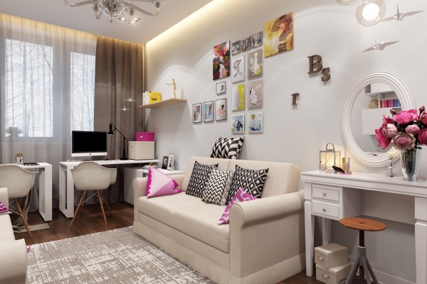 Matching sofas and desks are perfect for sisters while a vanity will surely come in handy for teens.
