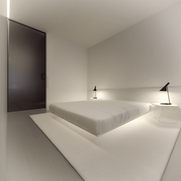A simple white bedroom is incredibly serene.