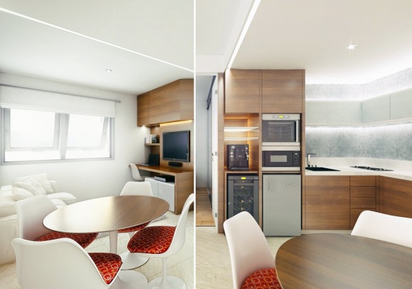 Finally, we'll look at this quaint, modern apartment from the designers at FPCamp.