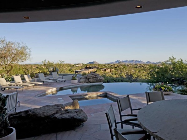 Here we can see the stunning desert views offered from the patio, which is just a sliver of the nearly 3 acres the home sits upon.