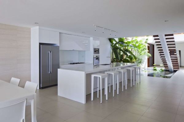 In each villa, the main living area has an open design to maximize sunlight.