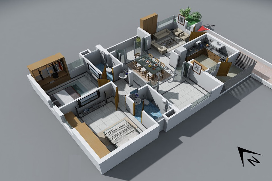 4 Bedroom Mini Duplex Nigerian House Plan