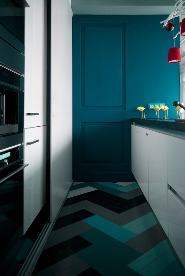 دکوراسیون داخلی آشپزخانه به رنگ فیروزه ای،دکوراسیون داخلی آشپزخانه مدرن