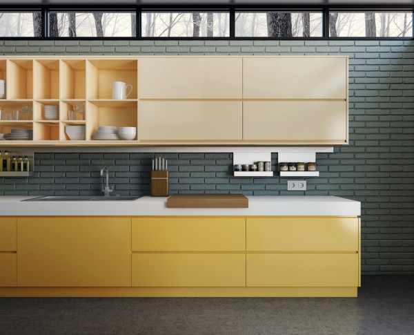 دکوراسیون داخلی آشپزخانه،آشپزخانه به رنگ نارنجی
