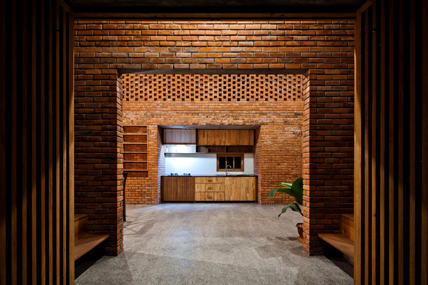 Unique Brick House Interior Design for Large Space