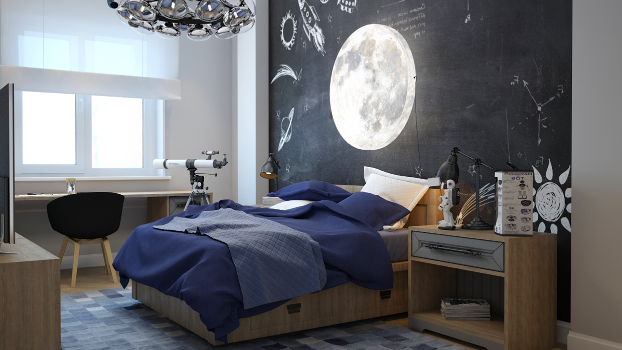 Black And Blue Bedroom Interior Design Ideas