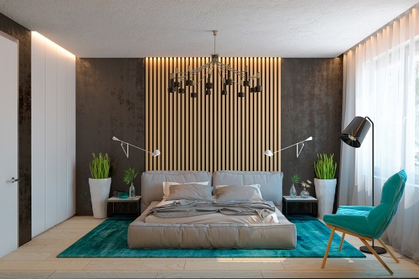 家装设计欣赏:木质板条带来的质感纹理和温暖感觉