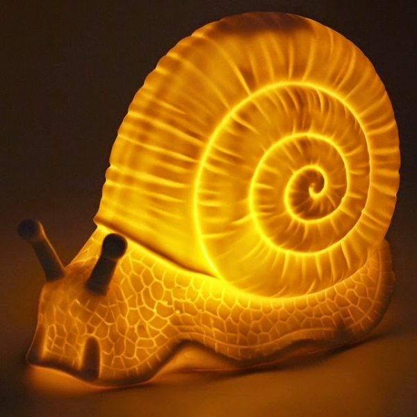 Another adorable night light, this one looks like a cutesy snail.