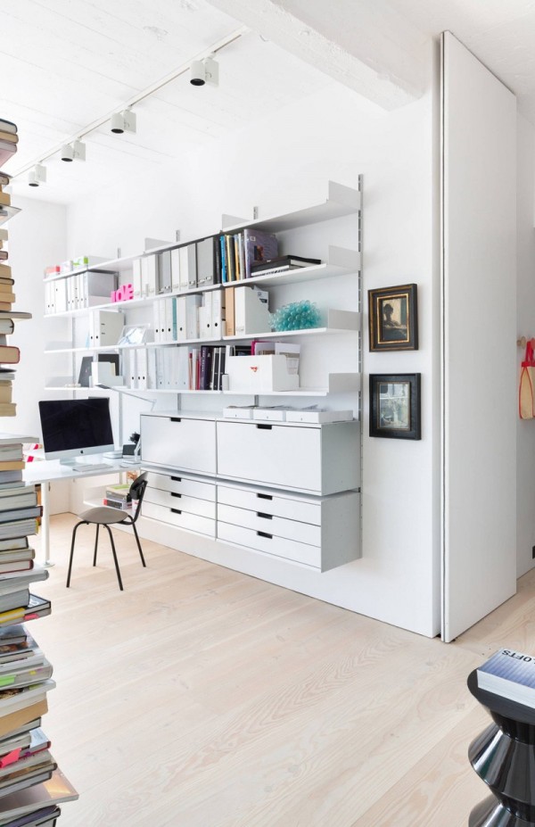 Plenty of shelving and a bright, sunny work area is perfect for a young, creative resident who needs to be able to work from home and get inspired at the same time.