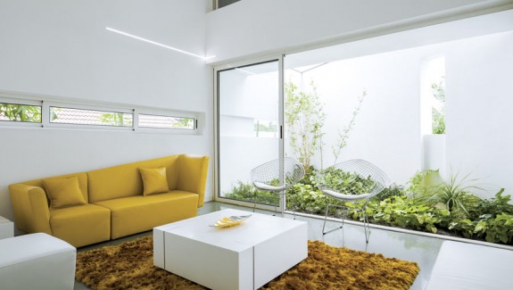 A Wild Modern Home Exterior Contains a Clean Modern Interior