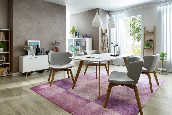You don't need an expansive room to have a delicious dining experience. This simple table and chairs is perfect for a small evening in.