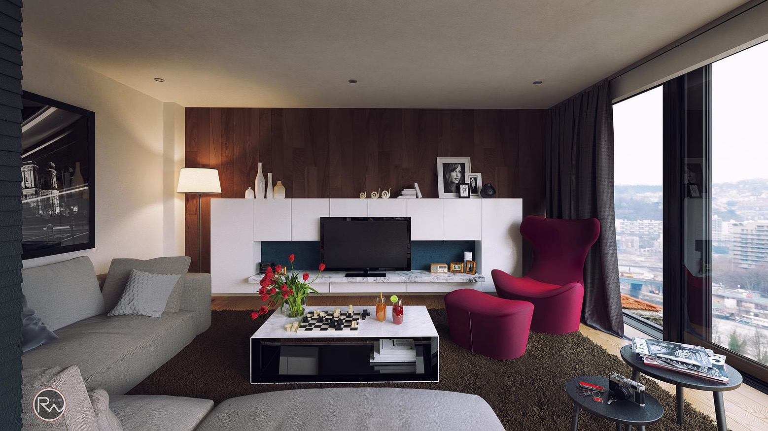 Wood Paneling Living Room Interior Design Ideas