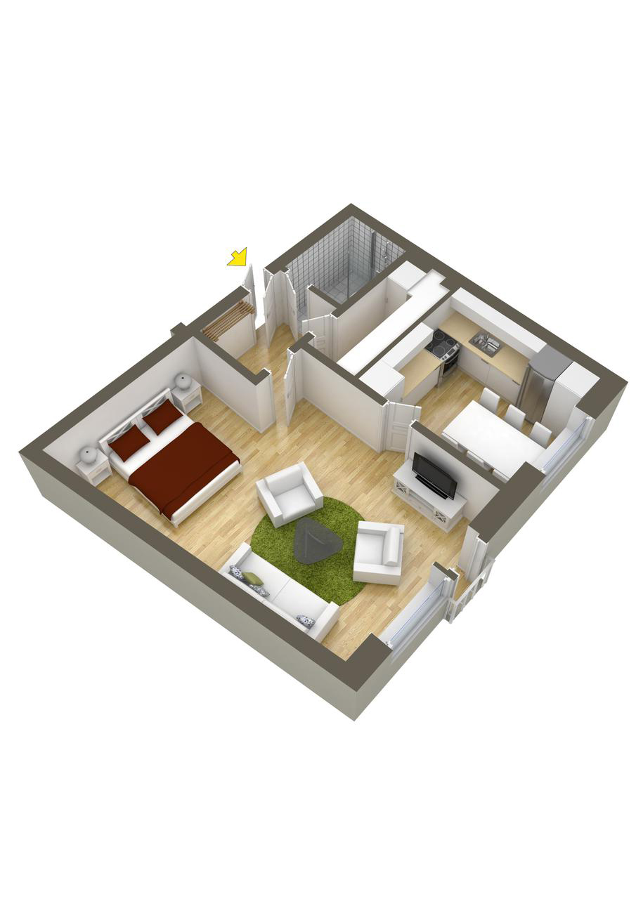 reputation So-called interface 40 More 1 Bedroom Home Floor Plans
