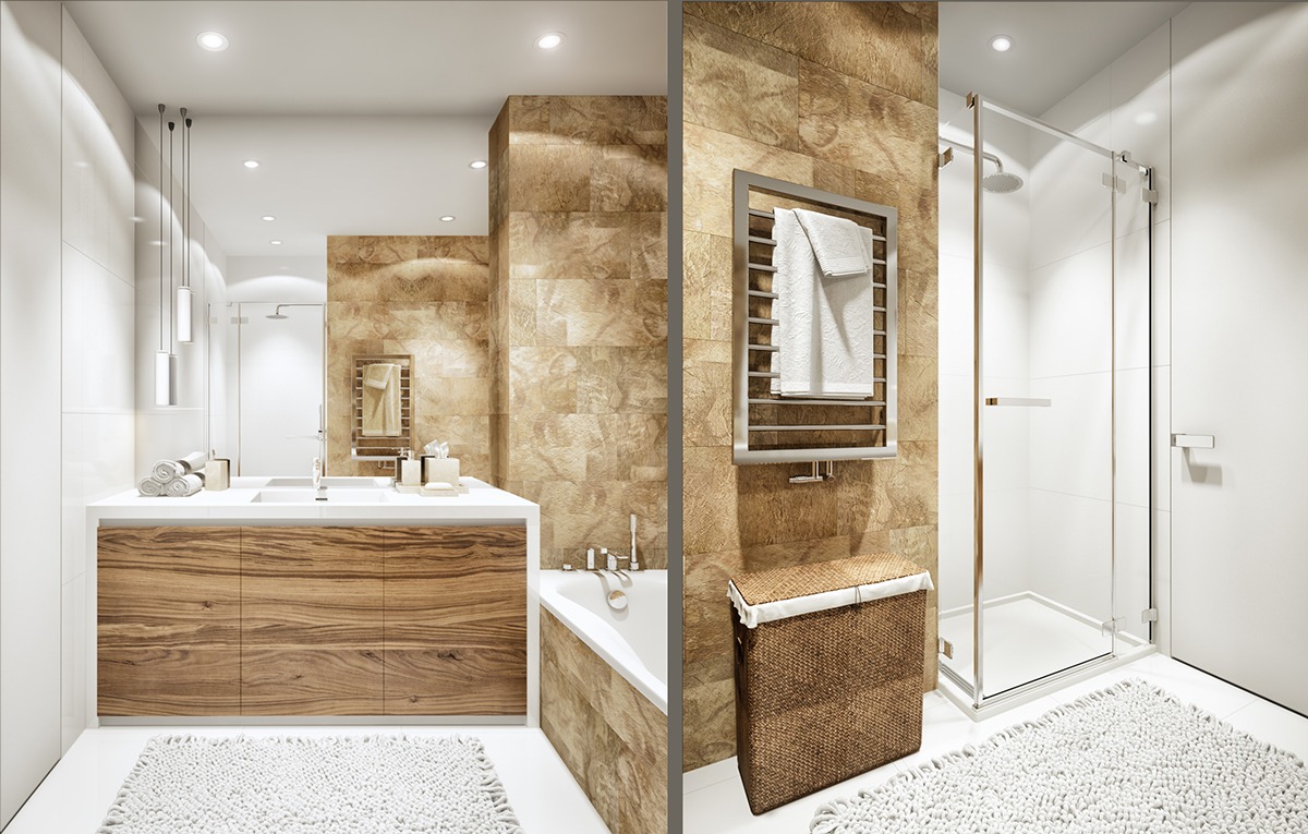 bathroom luxury apartment couples young warm designs tile simple martin architects looks roohome decor interior
