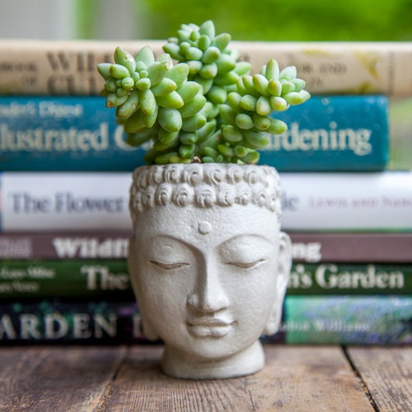 Hemoton Ceramic People Planters Pot Human Sitting Succulent Cactus Head Flower Pot Creative Sculpture Mini Flower Vase Home Tabletop Decorations White