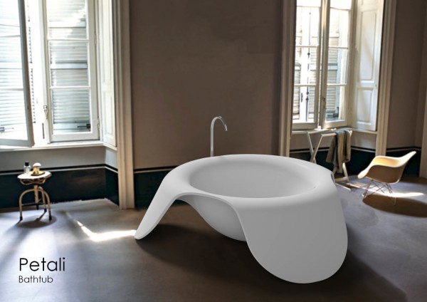 Sculptural and unforgettable, the Petali Bathtub offers a unique approach to bathroom design, where the tub is the centerpiece and a work of art as well. The space underneath each petal could easily accommodate a small bookshelf or dressing stool.