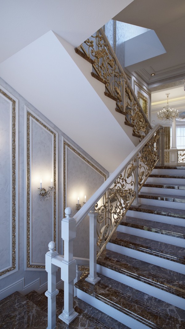 Louis XVI championed neoclassical design as a less-extravagant alternative to the excesses of rococo, but this lavish staircase provides a necessary counterbalance to the straight lines that define the rest of the interior. Despite its association with baroque design, the acanthus scrollwork is another feature derived from Greek architecture – so it's still true to the neoclassical theme overall.