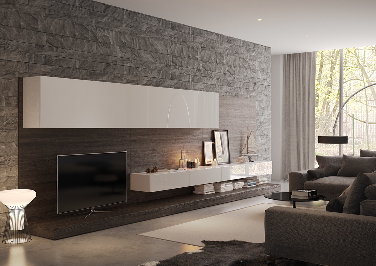 Modern Stone Wall Cladding Interior Design Ideas