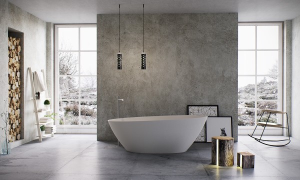 Slightly tilted edges give this tub a playful personality while providing extra support for the back.