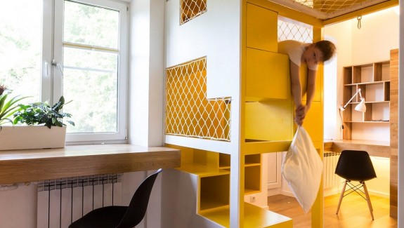 Amazingly Modular Small Family Apartment With Lots Of Playful Spaces