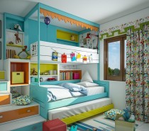 The bunk bed layout is extra impressive – a staircase made out of useful cubbies and drawers leads to the top. Not only does it provide ample storage space, it's a slightly safer way to carry books, blankets, and teddy bears to bed compared to dragging them up a ladder.