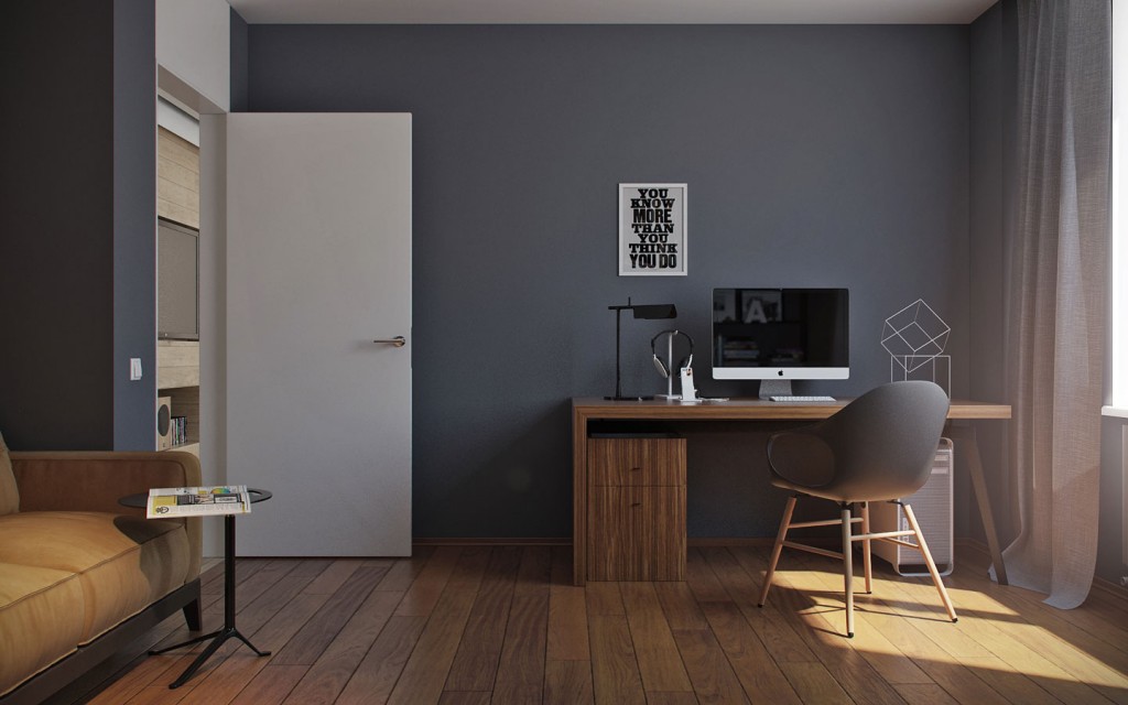 Dark Gray Home Office Design 1024x640 