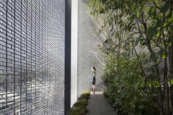 An Incredible Interior Courtyard Shielded By Optical Glass Bricks