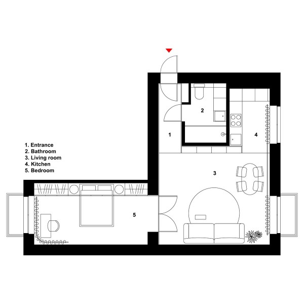 2 Well-Rounded Home Designs Under 600 Square Feet (Includes Layout)