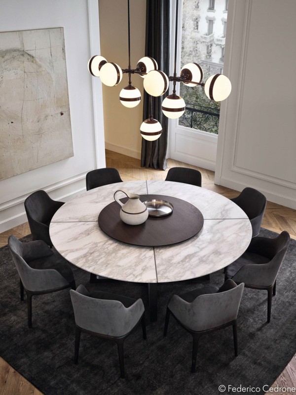 round luxury dining table arrangement | Interior Design Ideas