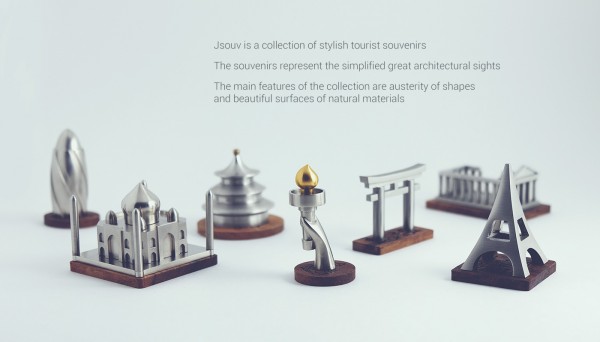 Jsouv: A Beautifully Minimalist Souvenir Set Depicting Architectural Landmarks