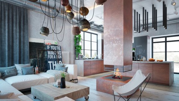 An Industrial Home With Warm Hues