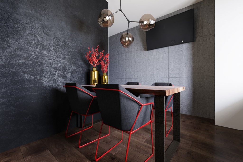 red and black kitchen design theme | Interior Design Ideas