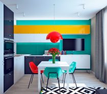 bright and colorful modern living room