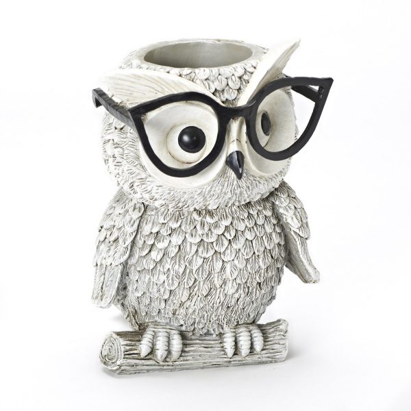 Owl set ornament vintage owl gift ceramic owl figurine owl decor for him owl statue owl stand bird decoration owl pottery ornament brown owl