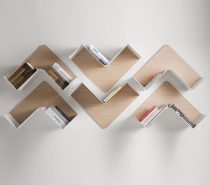 Fishbone Shelf: This collection is artistic, modular, and flexible. Rotate the shelves whichever way you'd like – the unique shape embraces books from any angle. These would look wonderful within a modern Scandinavian style interior.