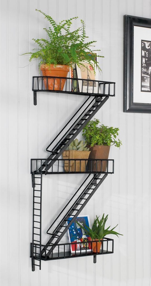Metal Wire Wall Shelf Home Display Storage Shelves Industrial Style Wooden Rack 