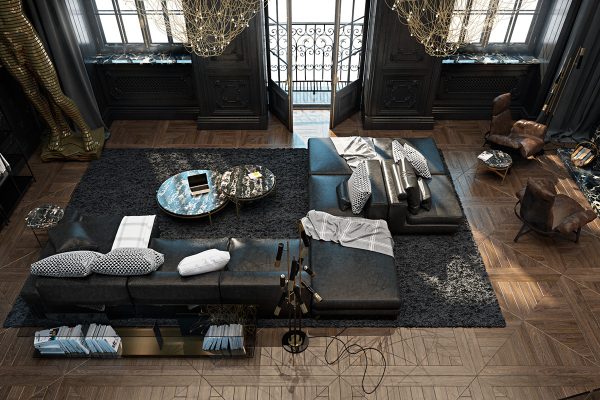 3 Living Spaces with Dark and Decadent Black Interiors