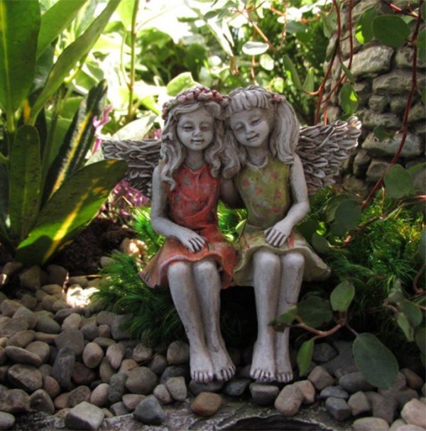 Sitting Girl with Butterflies- Bronze Statue, Bronze 