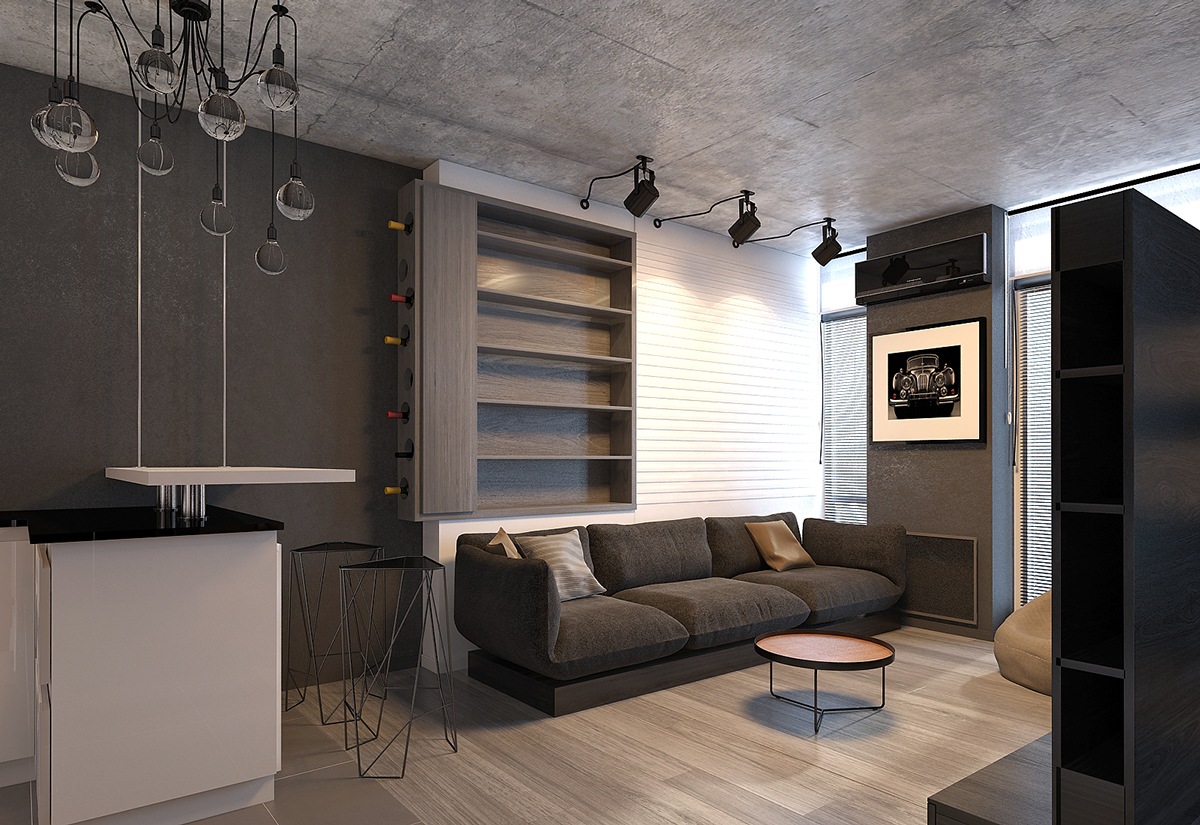 apartment dark living room ideas
