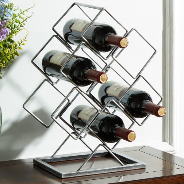 Creative Tops 2Pcs Retro Creative Wine Rack Holder Wine Bar Display Shelf Cabinet Decor 