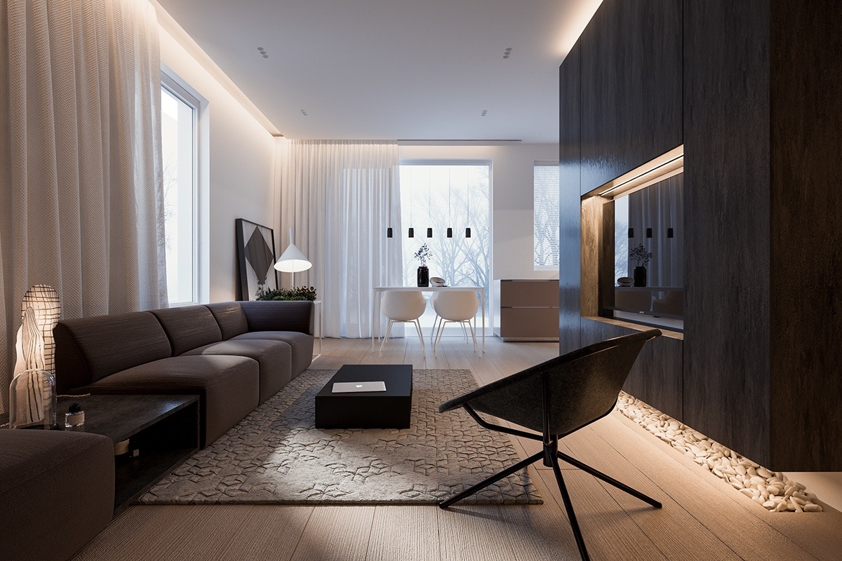 minimalist bedroom living room