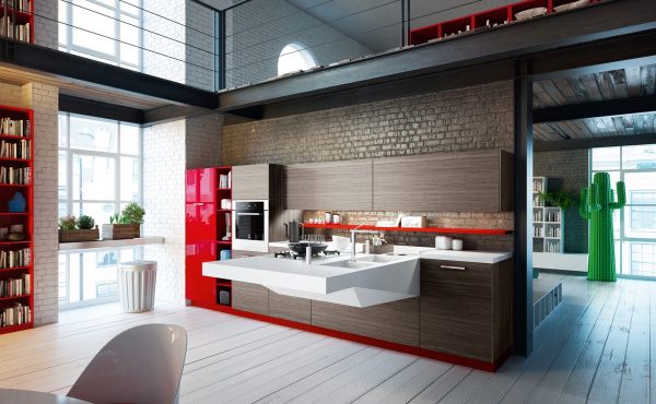 50 Modern Kitchen Designs That Use Unconventional Geometry