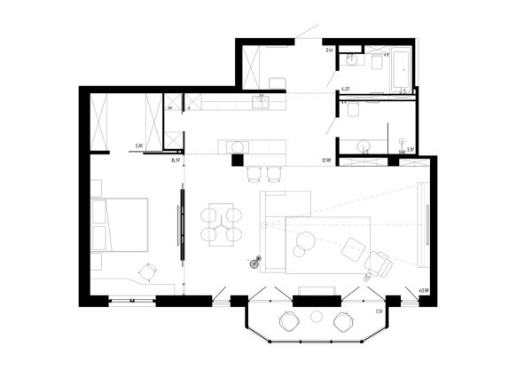 A Beautiful One Bedroom Bachelor Apartment Under 100 Square Meters (With Floor Plan)