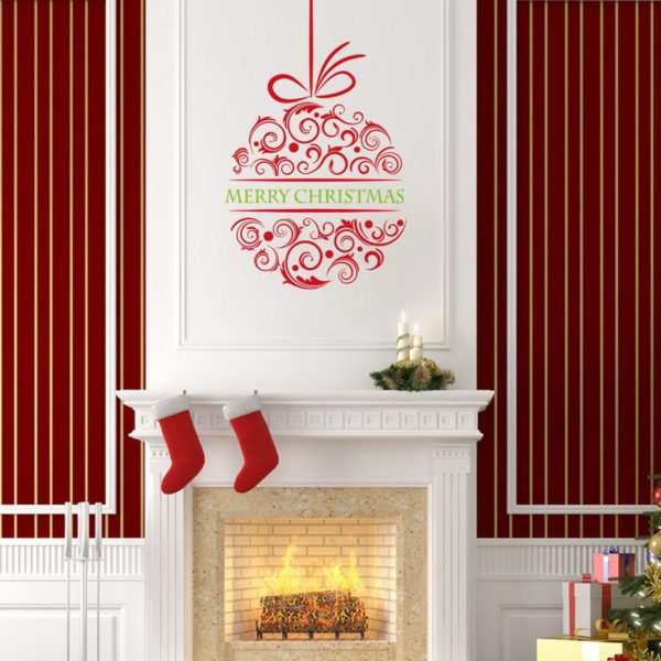 CHRISTMAS PRESENTS RED WHITE & GOLD VINYL WALL STICKER VARIOUS SIZES 