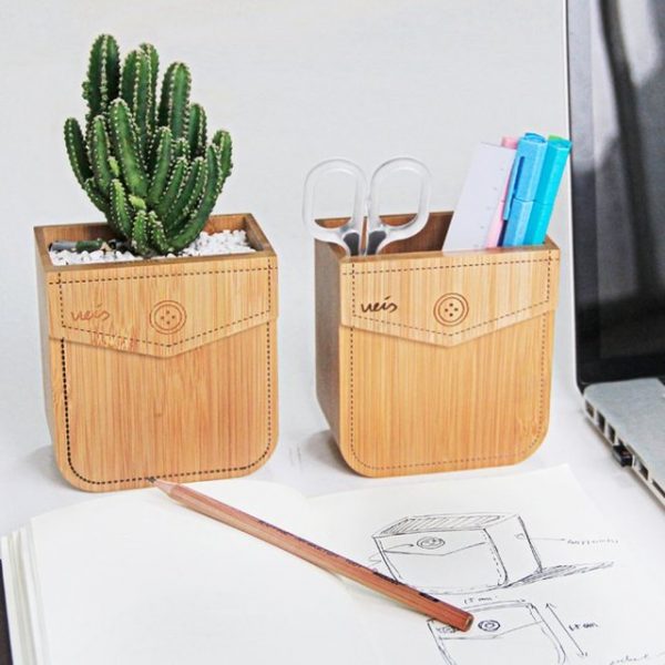Cactus Pen Pencil Holder Desk Table Container Storage Office Box Decor Organizer 