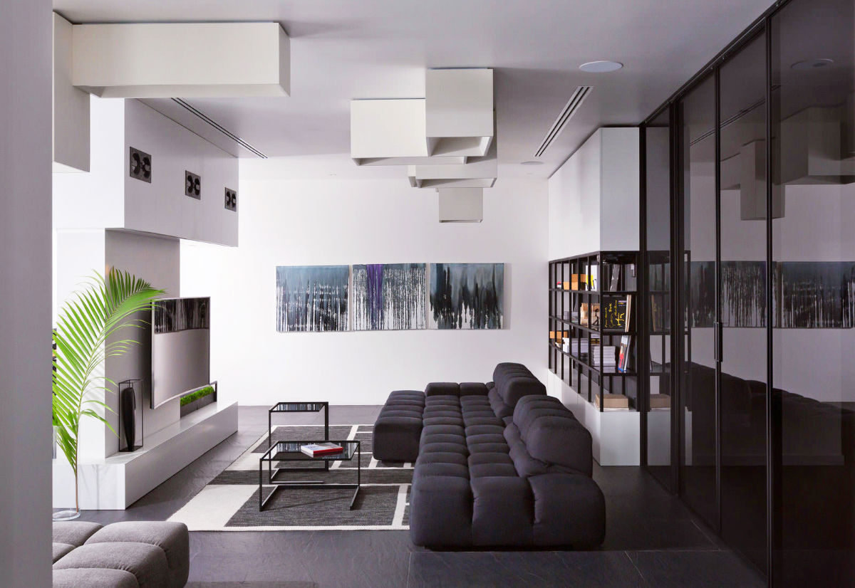 Black And White Living Room Units
