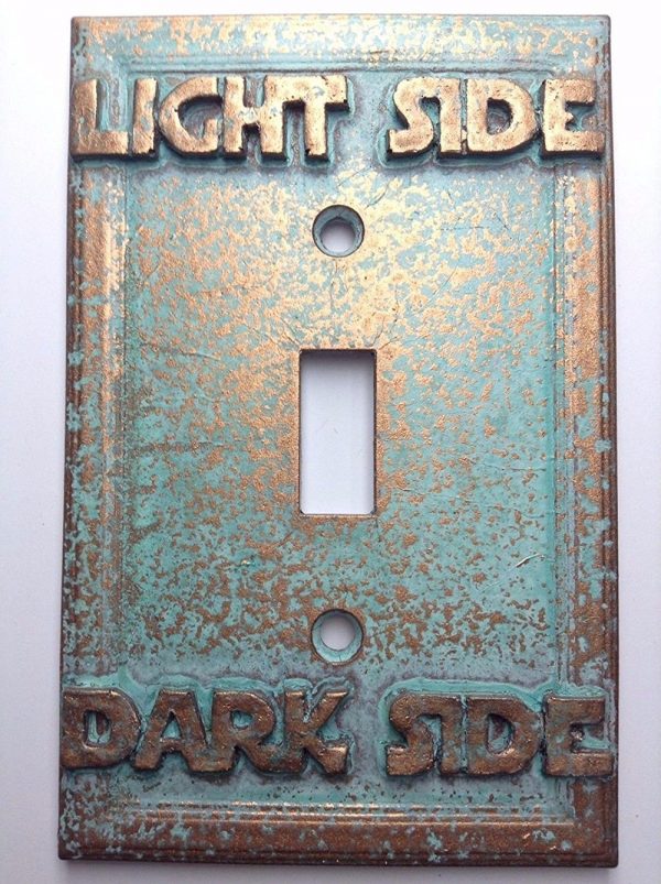 Metal Light Switch Plate Cover Ombre Tan Brown Mini Tile Design Bathroom Decor