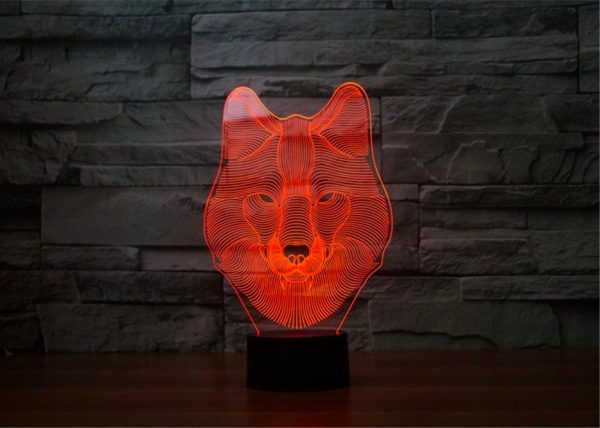 Red Fox Stained Glass Night Light with Standard Base