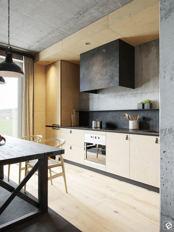 A Concrete and Wood Townhouse in Belarus